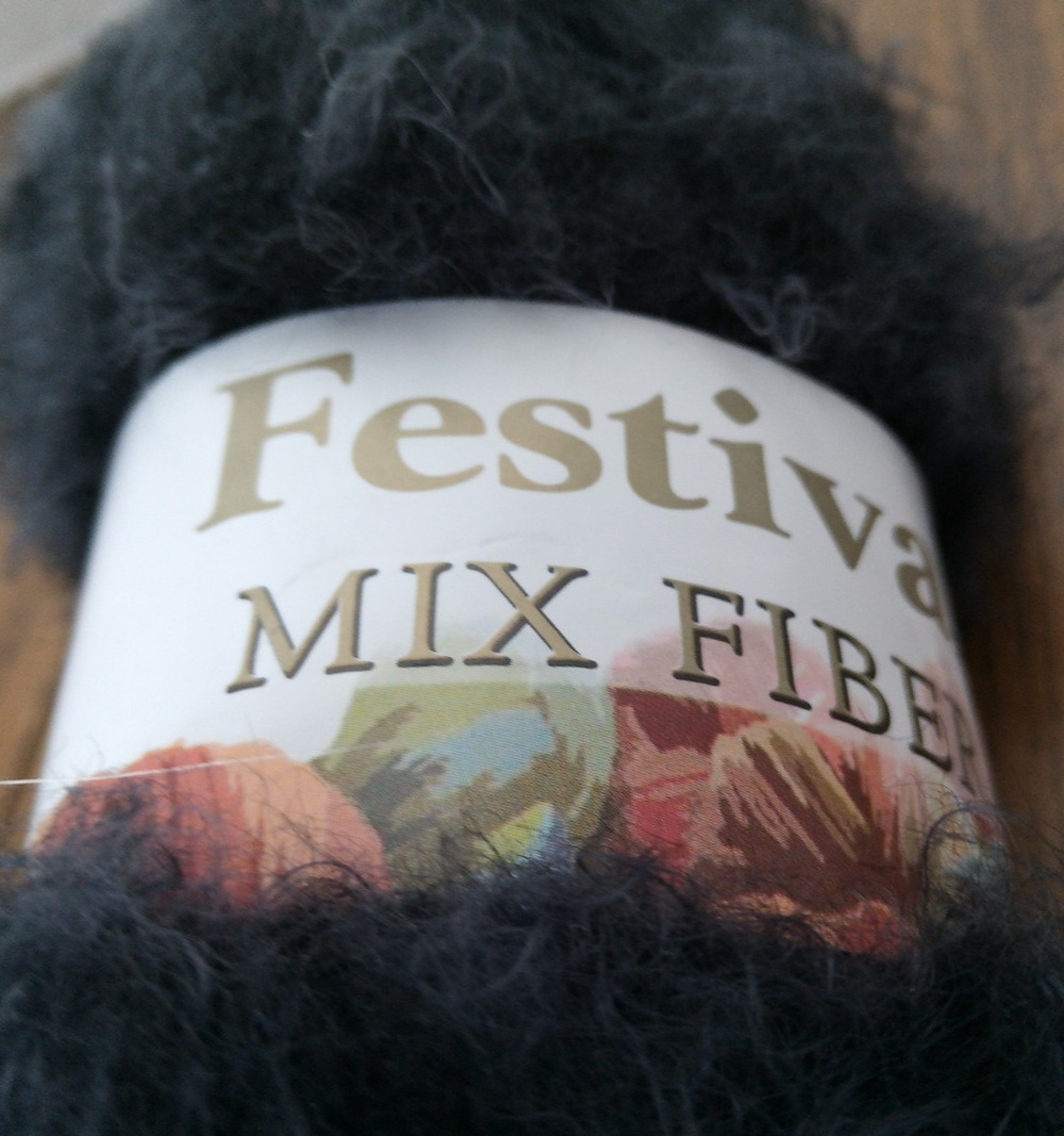 Festival Mix Fiber Yarn "Black 1 Skeins #2664